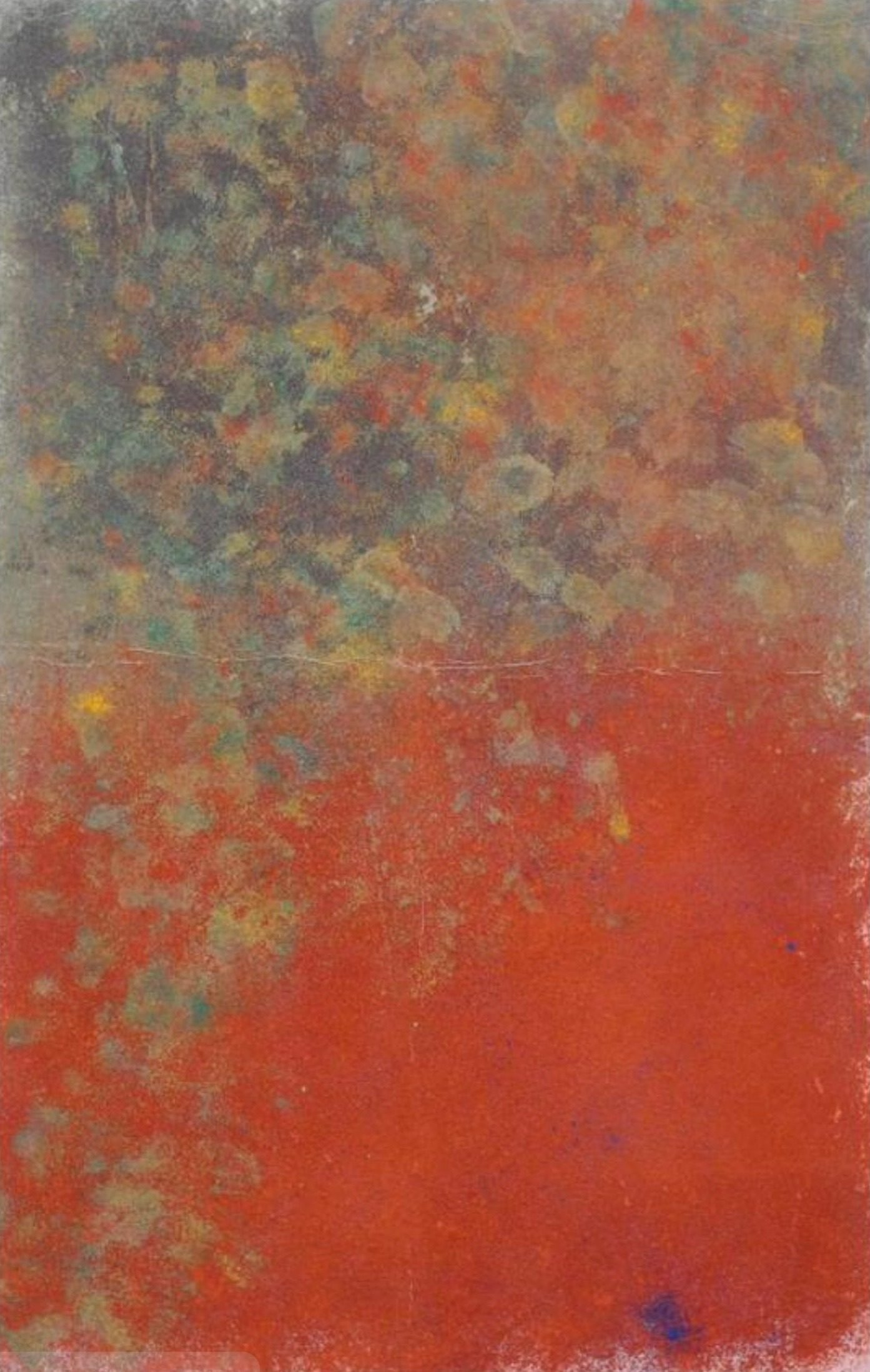 Azahra — abstraction rouge et terre, 140x95cm