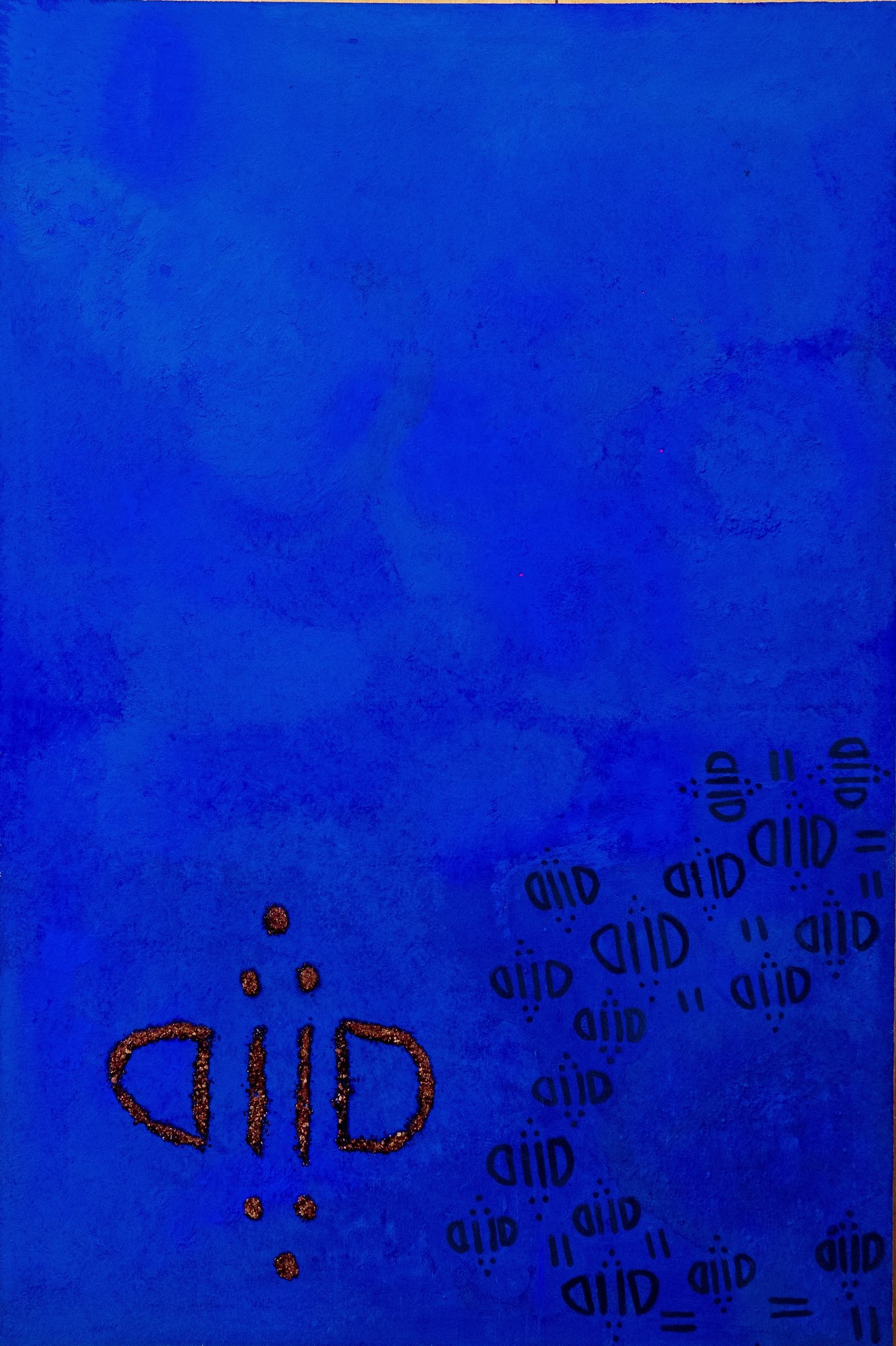 Écriture Ancienne — script Tifinagh sur fond bleu